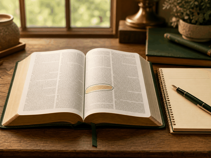 A central truth highlighted and circled in an open Bible